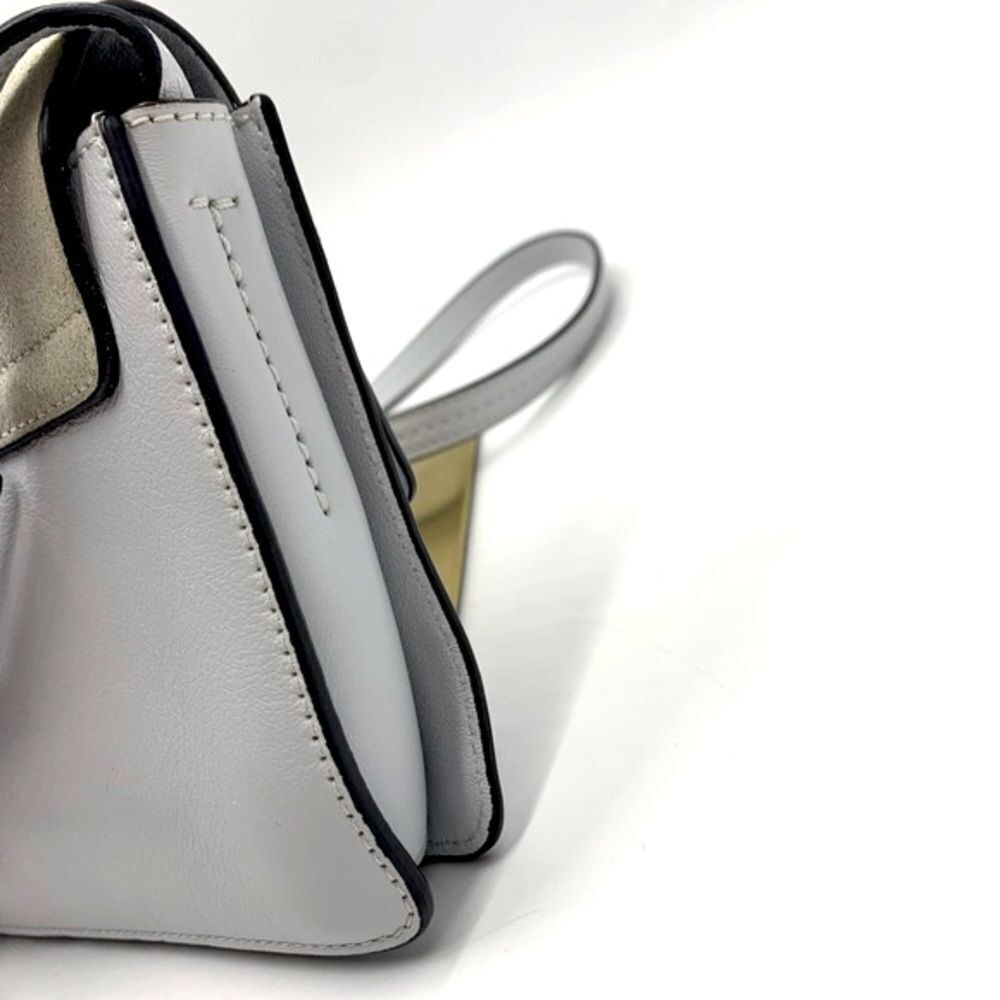 Auth CHLOE Small Faye Crossbody Bag Powder Blue Leather Putty Suede Very Good - Picture 15 of 16